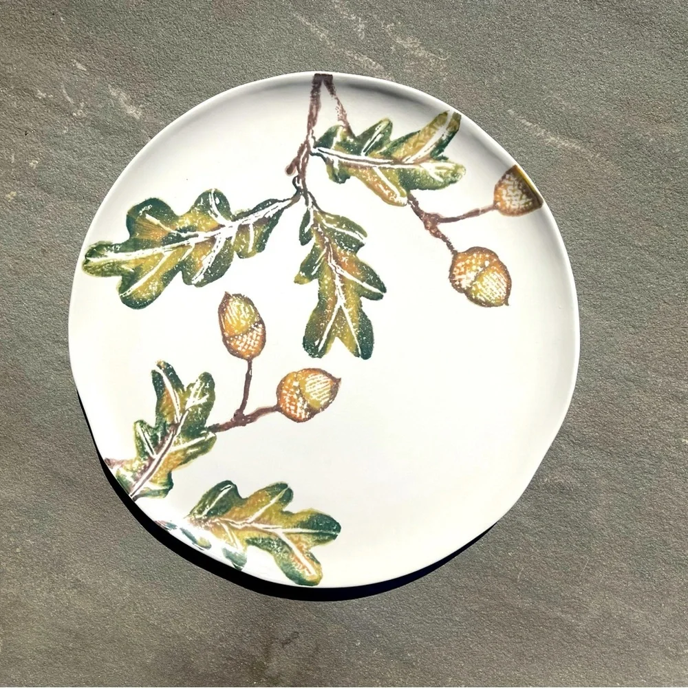 Terrain -Oak + Acorn Ceramic Platter, Round